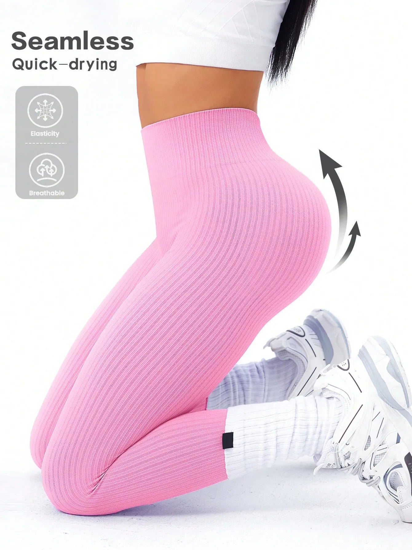 Ribbede sømløse leggings - Gymfit