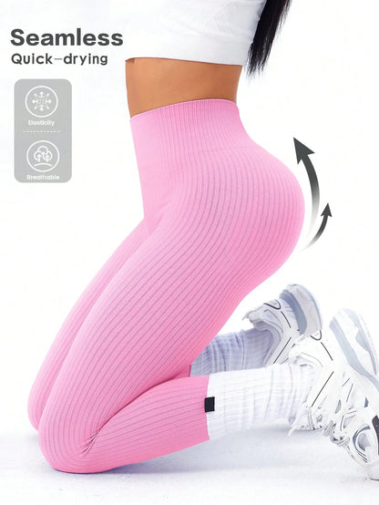 Ribbede sømløse leggings - Gymfit