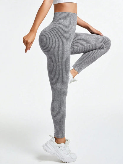 Ribbede sømløse leggings - Gymfit