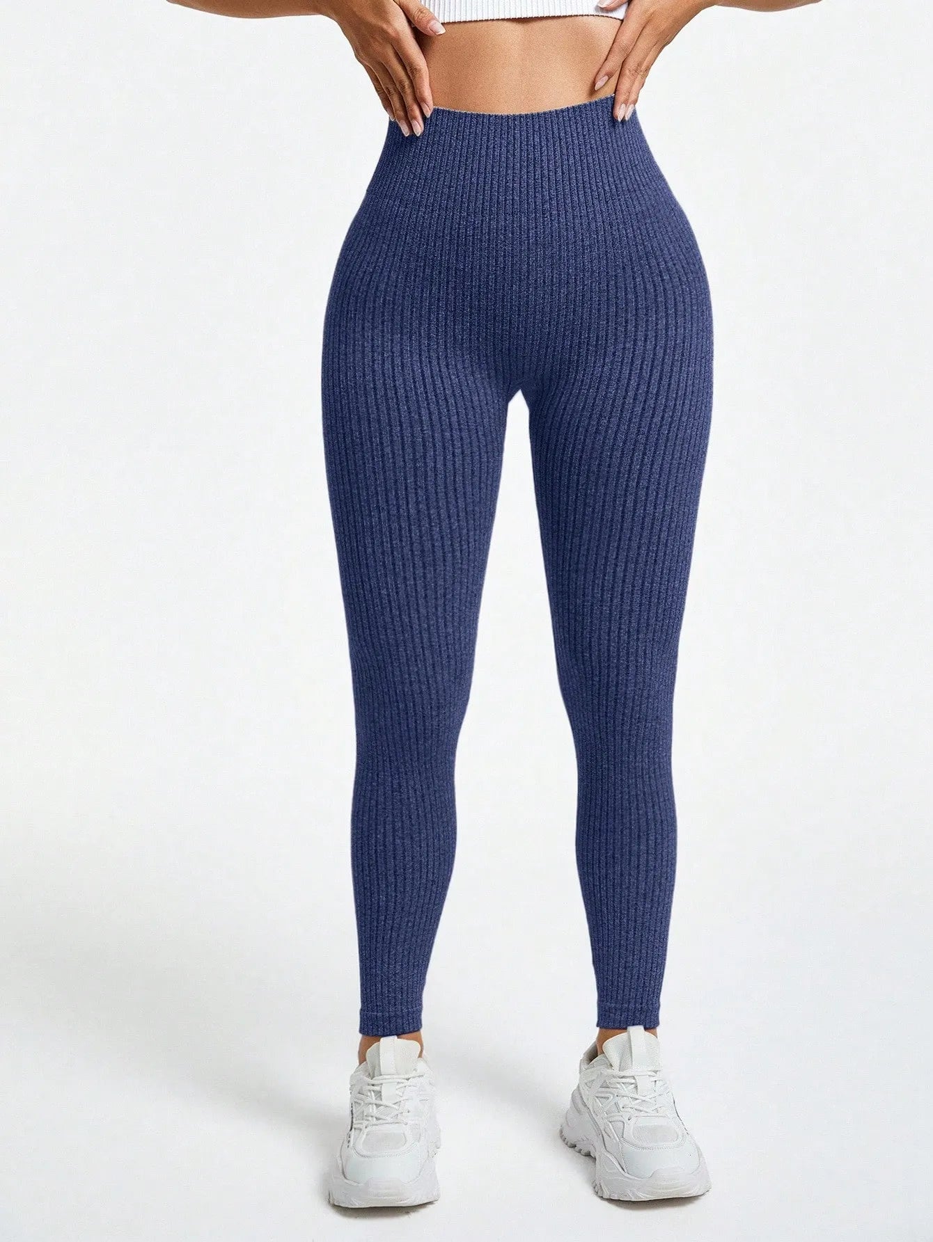 Ribbestrikkede sømløse leggings - Gymfit