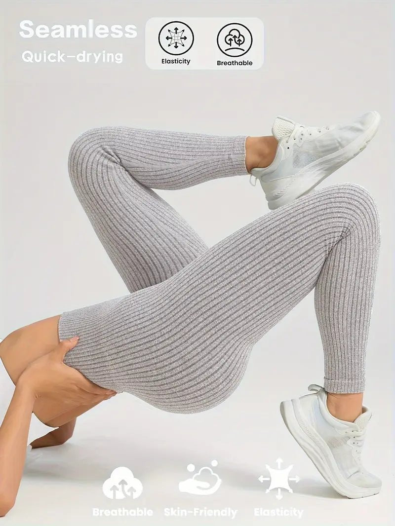 Ribbede sømløse leggings - Gymfit