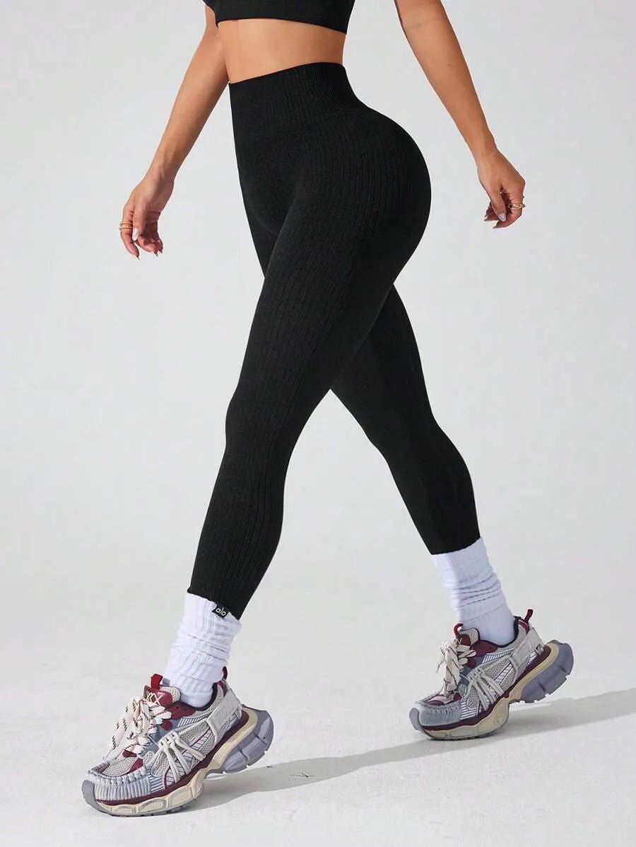 Ribbede sømløse leggings - Gymfit