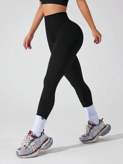 Ribbede sømløse leggings - Gymfit
