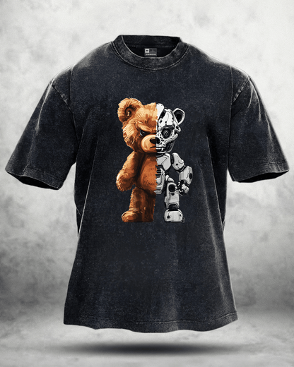 ROBOT BEAR VASKET T-SKJORTE - Gymfit