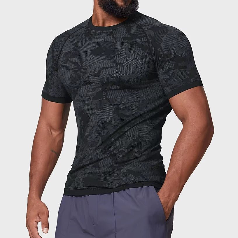 Sømløs Camo Quick Dry T-skjorte - Gymfit