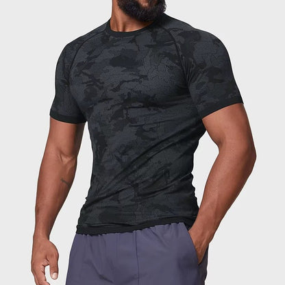 Sømløs Camo Quick Dry T-skjorte - Gymfit