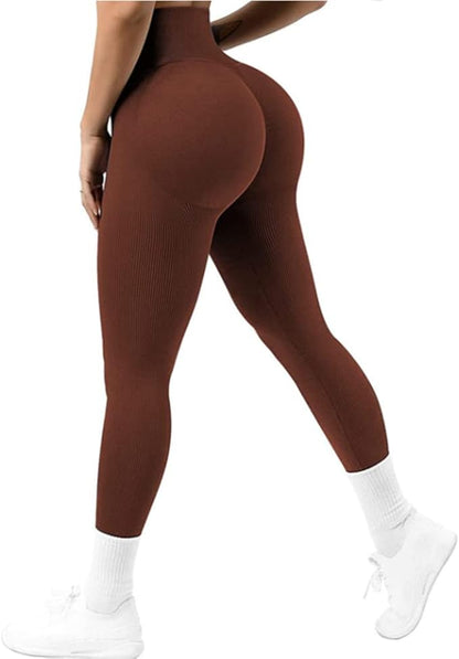 Seamless leggings – høy midje og løftende design - Gymfit