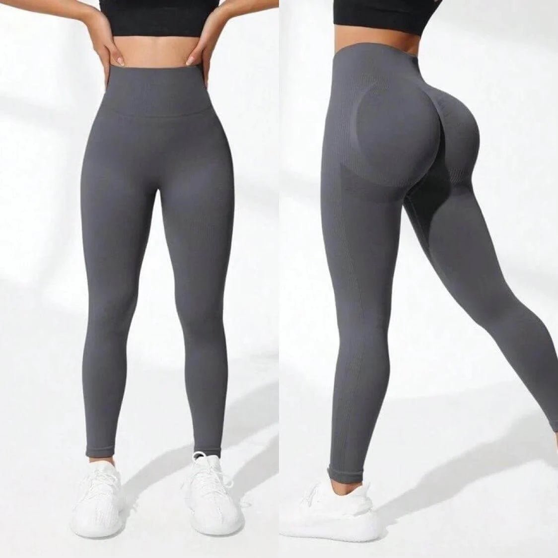 Seamless leggings – høy midje og løftende design - Gymfit