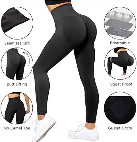 Sømløse leggings – høy midje og løftende design - Gymfit