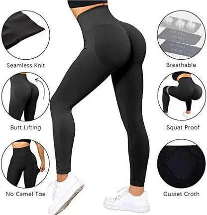 Sømløse leggings – høy midje og løftende design - Gymfit