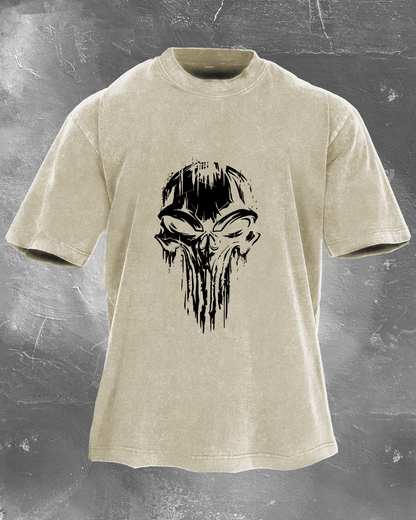 Skull T-skjorte for menn med washed-effekt - Gymfit