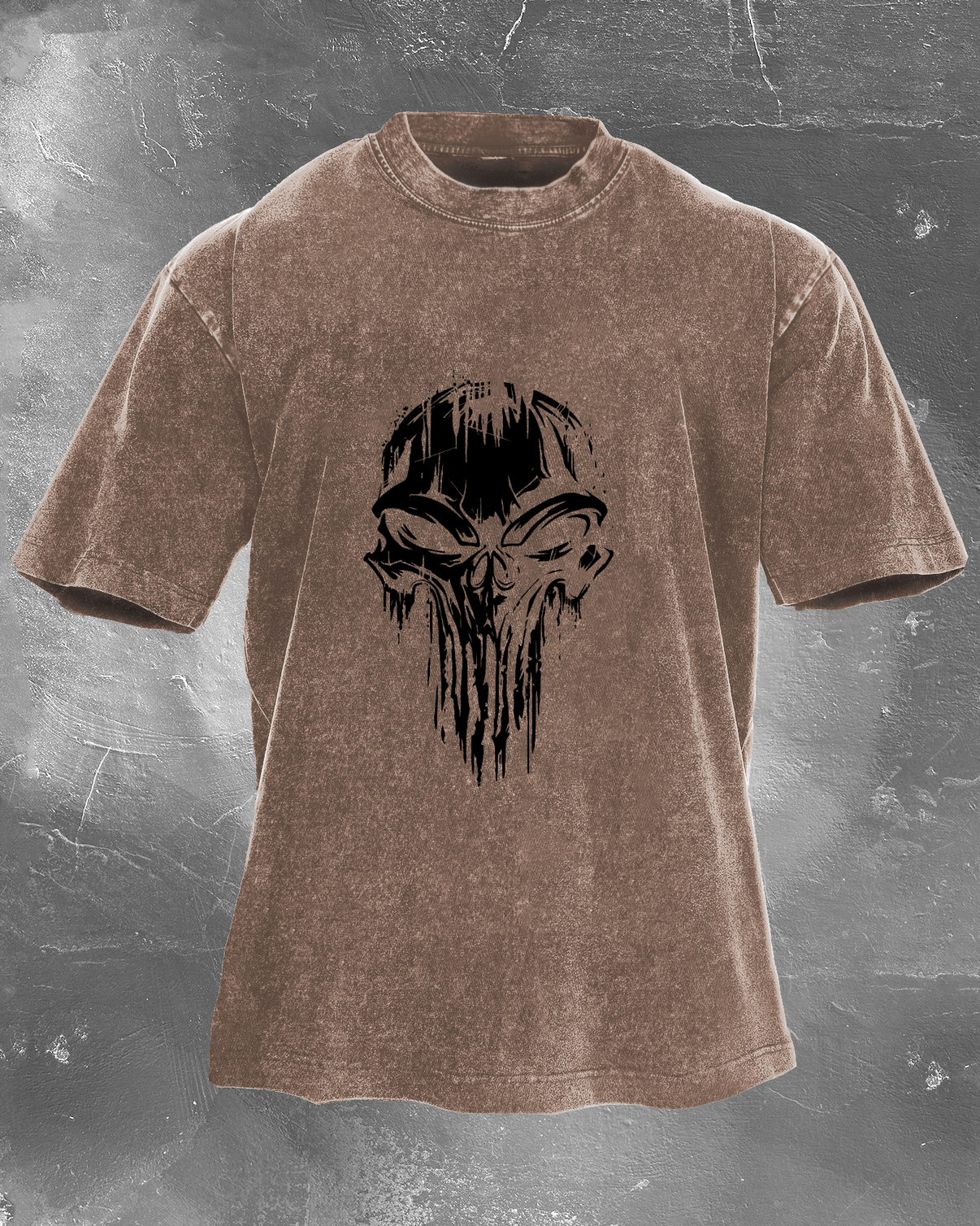 Skull vasket T-skjorte for herre - Gymfit