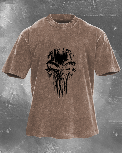 Skull vasket T-skjorte for herre - Gymfit