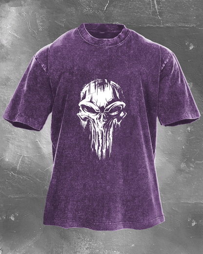 Skull herre vasket T-skjorte - Gymfit