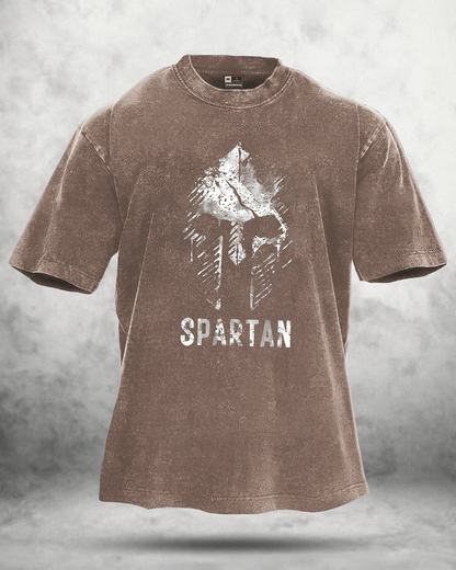 SPARTAN T-skjorte med falmet vasket look - Gymfit