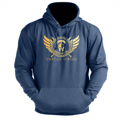 Spartan Forged brystemblem i gull - treningshoodie - Gymfit