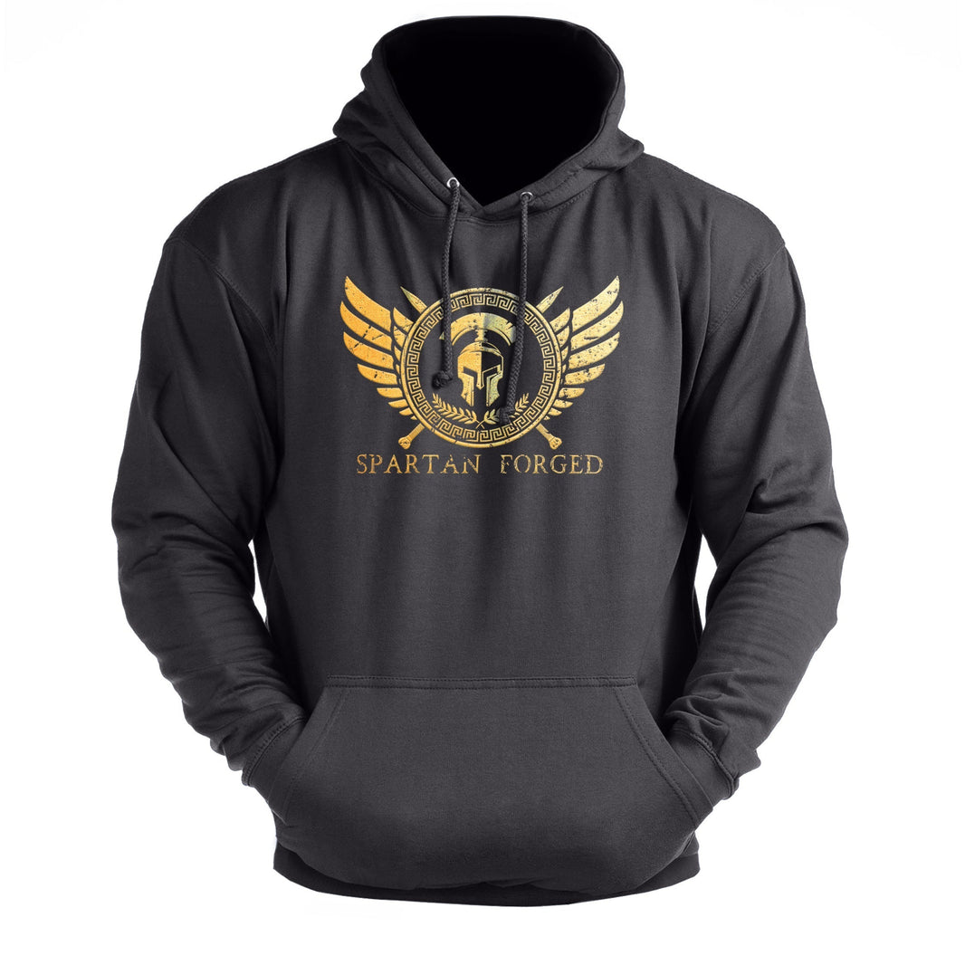 Spartan Forged brystemblem i gull - treningshoodie - Gymfit