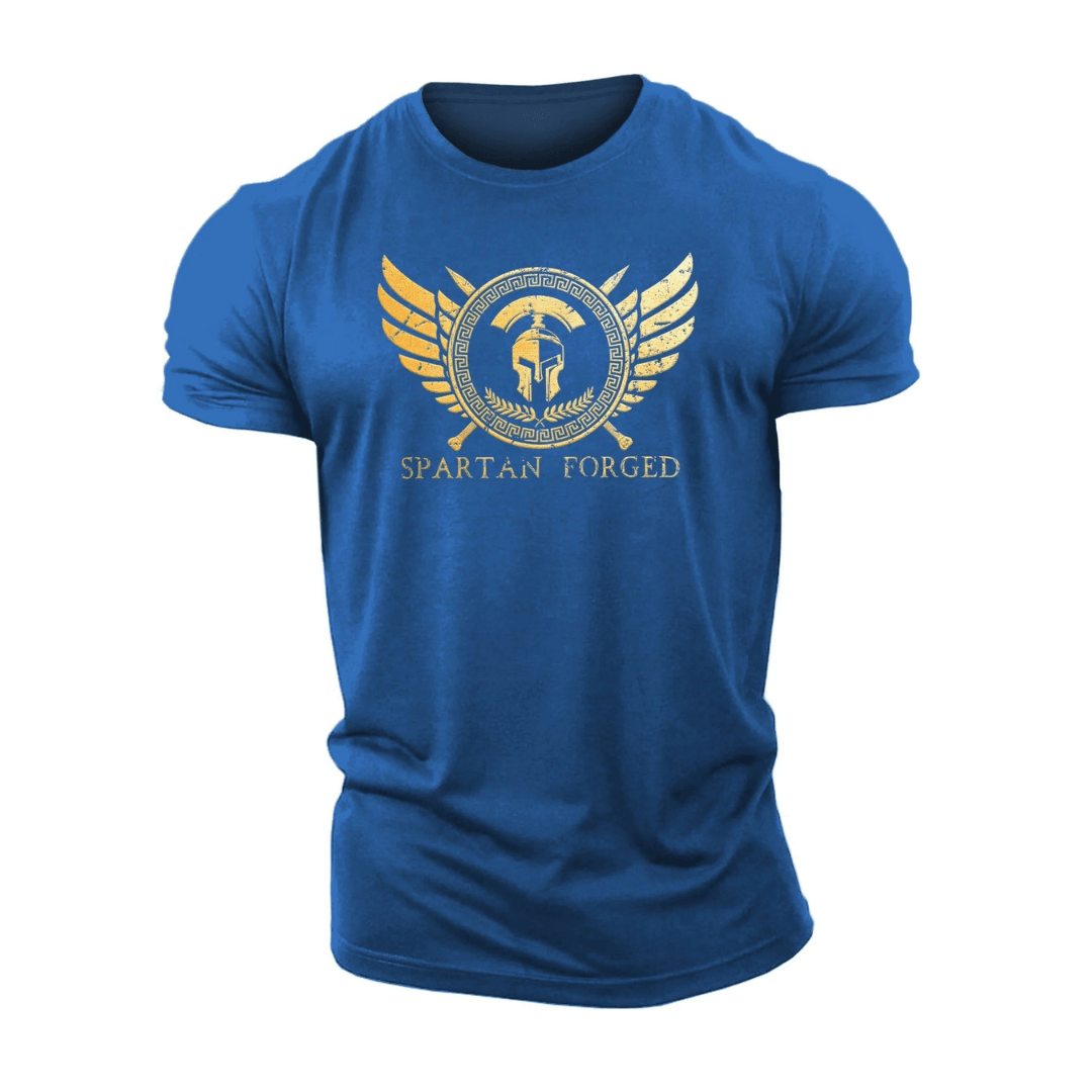 Spartan smidd brystemblem i gull - Trenings-T-skjorte - Gymfit