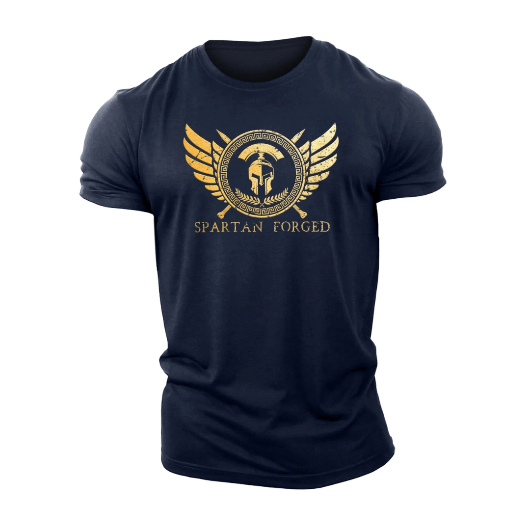 Spartansk smidd brystemblem gull - trenings-T-skjorte - Gymfit