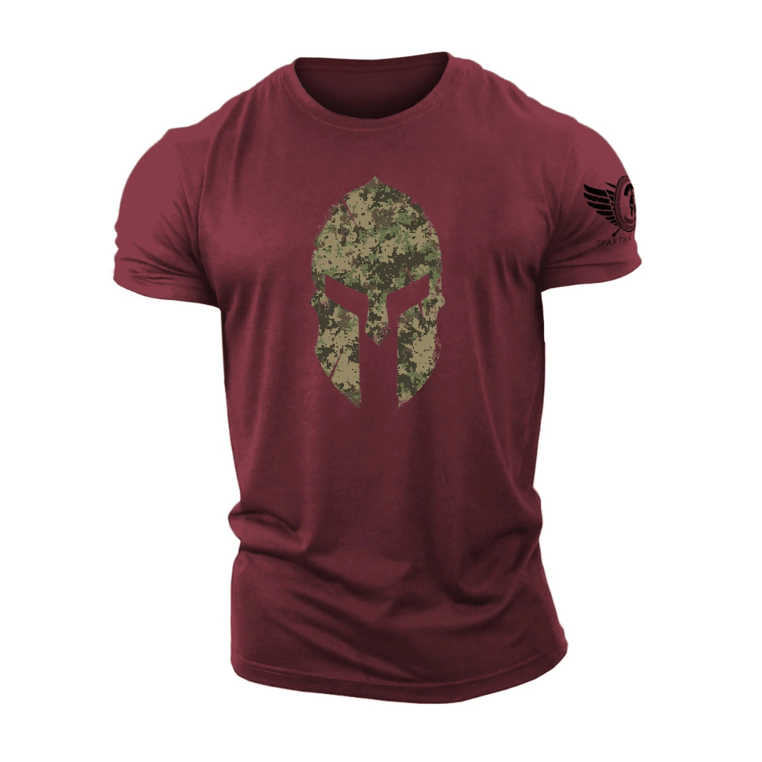 Spartansk hjelm Woodland Camo - trenings-T-skjorte - Gymfit