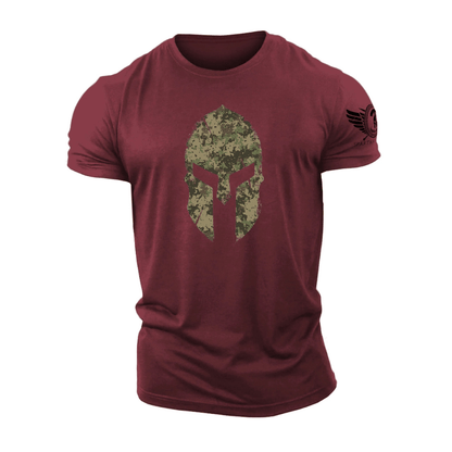 Spartansk hjelm Woodland Camo - trenings-T-skjorte - Gymfit