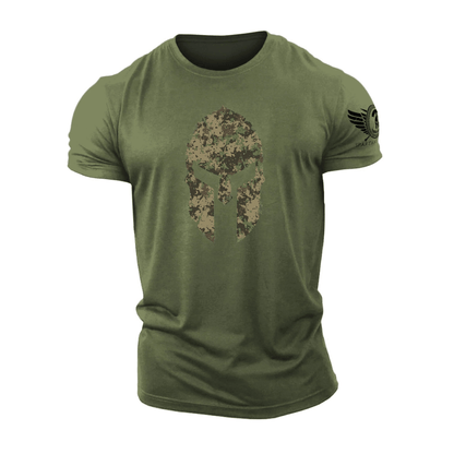 Spartansk hjelm Woodland Camo - Gym T-skjorte - Gymfit