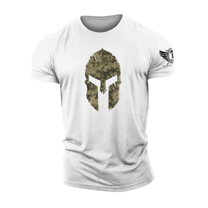 Spartansk hjelm i woodland-camo - trenings-T-skjorte - Gymfit