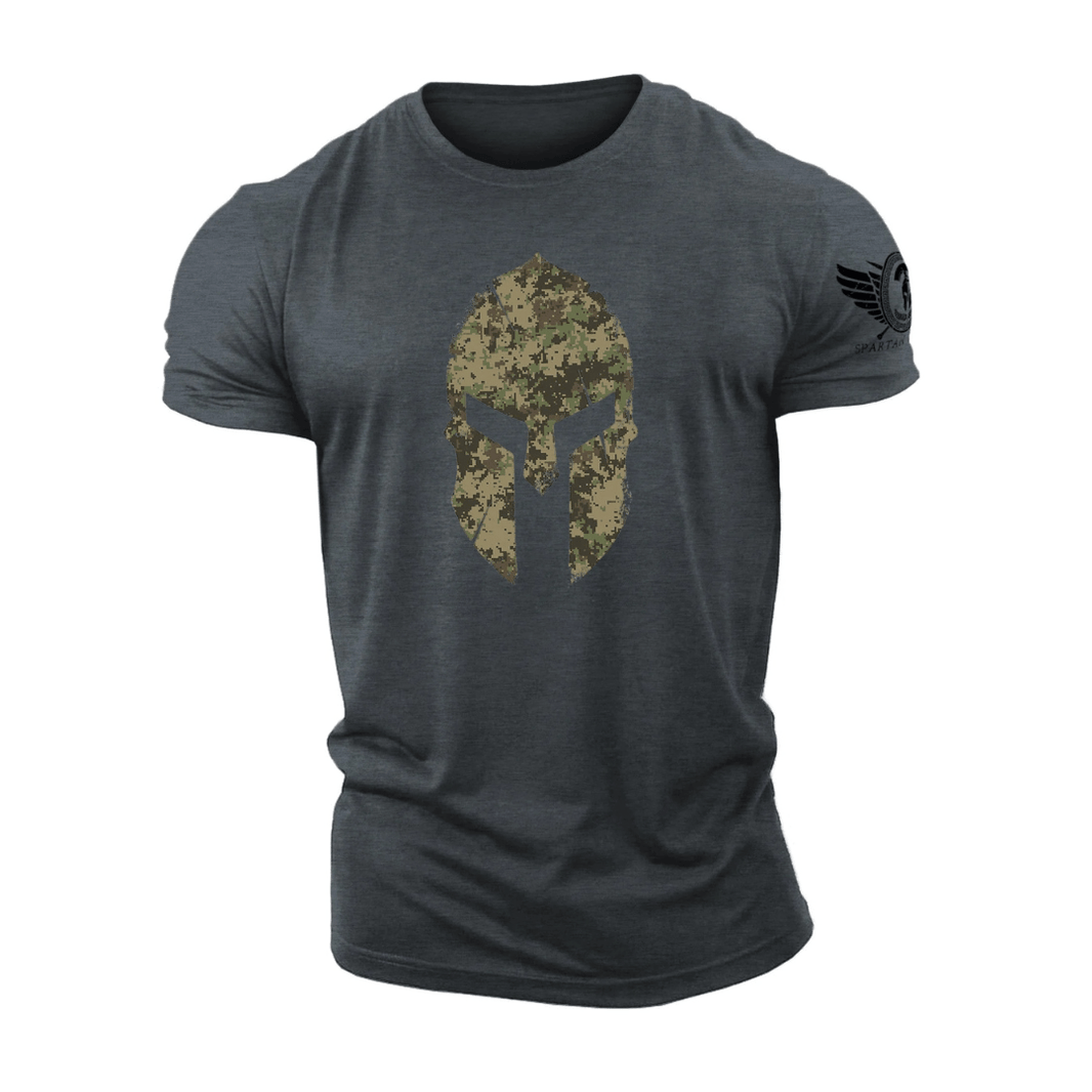 Spartansk hjelm Woodland kamuflasje - Trenings-T-skjorte - Gymfit