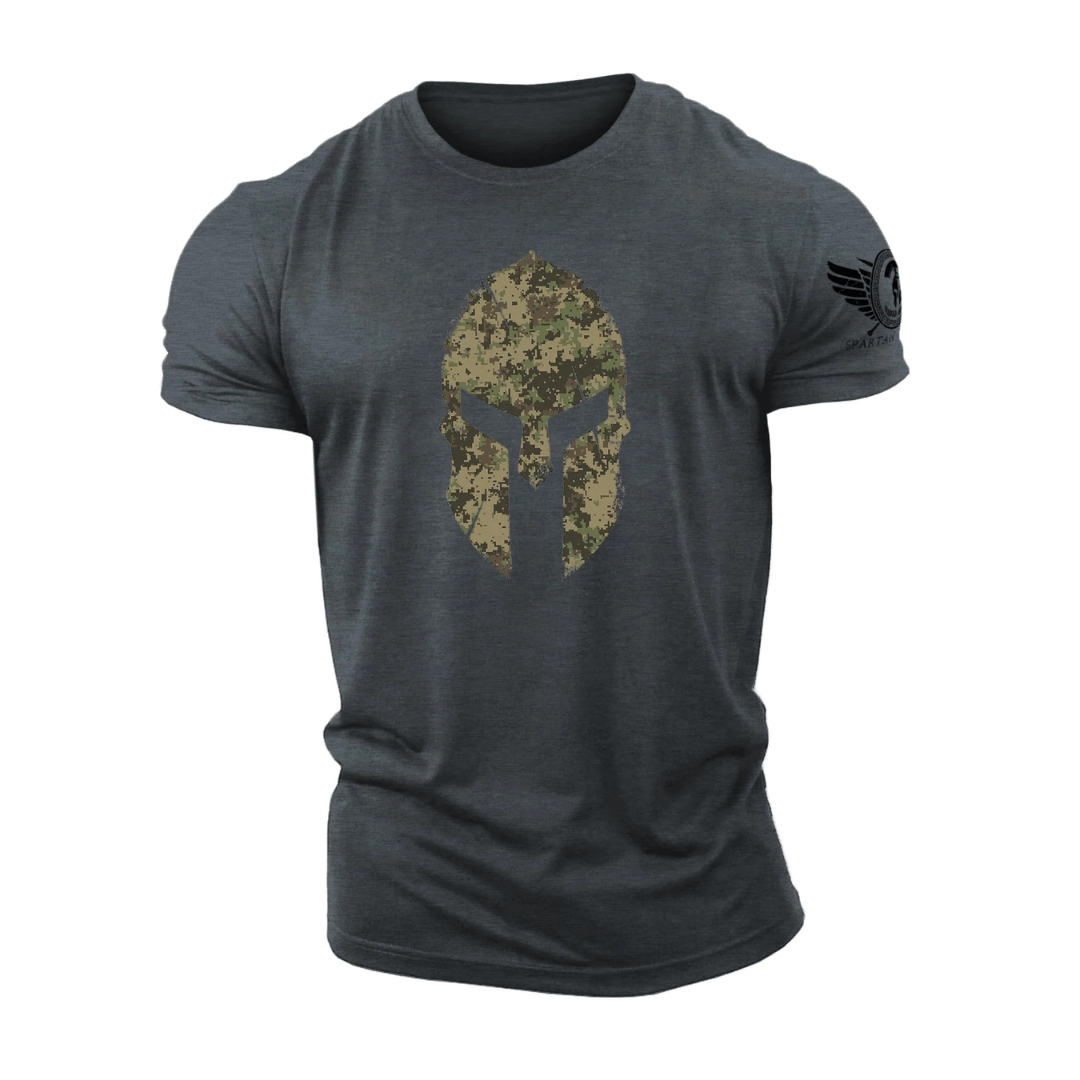 Spartansk hjelm Woodland kamuflasje - Trenings-T-skjorte - Gymfit