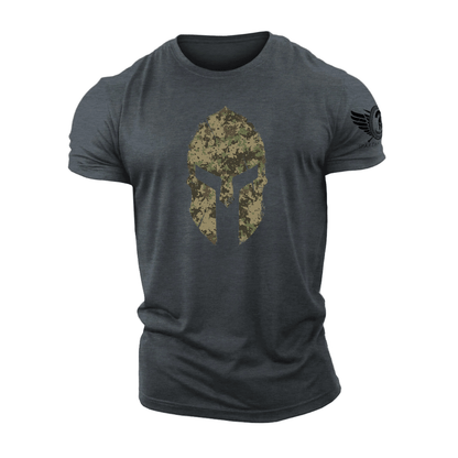 Spartansk hjelm Woodland kamuflasje - Trenings-T-skjorte - Gymfit