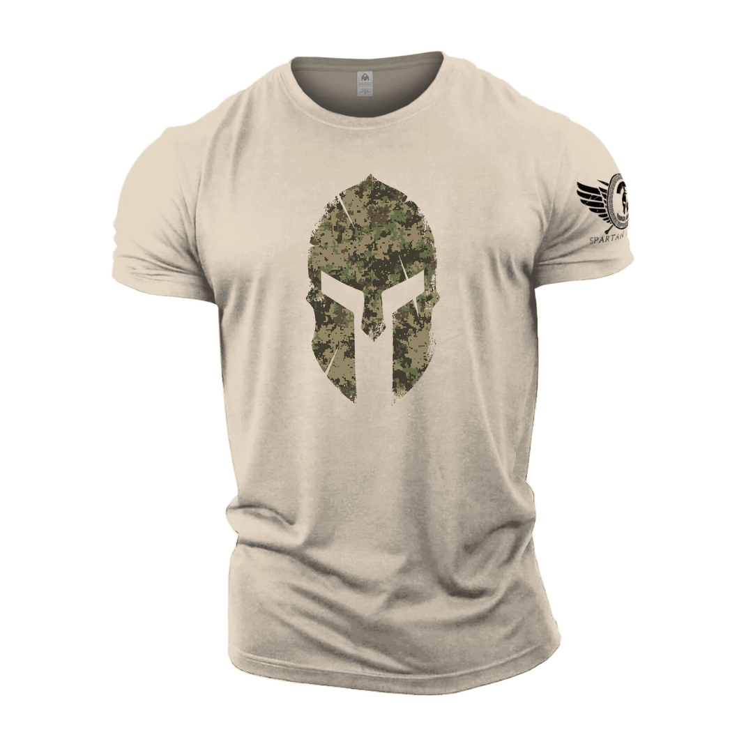 Spartansk hjelm i woodland-camo - trenings-T-skjorte - Gymfit