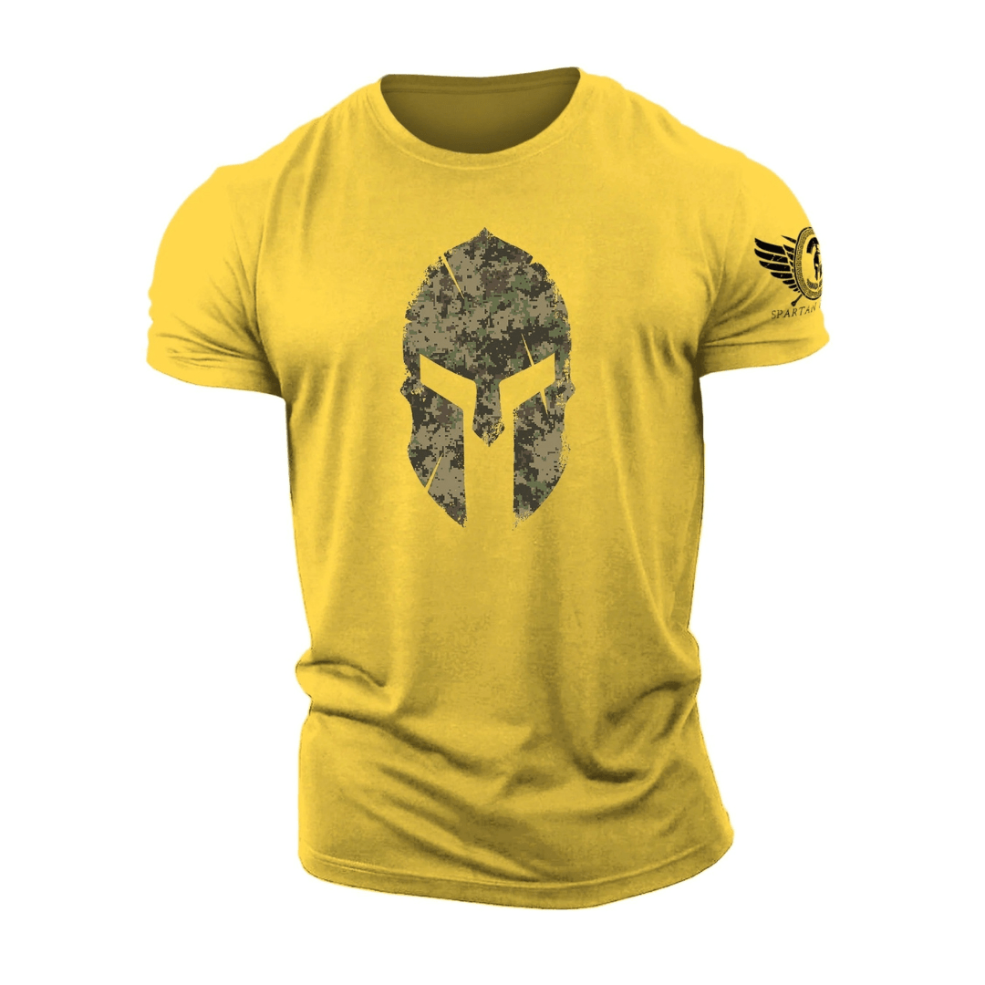 Spartansk hjelm Woodland Camo - Gym T-skjorte - Gymfit
