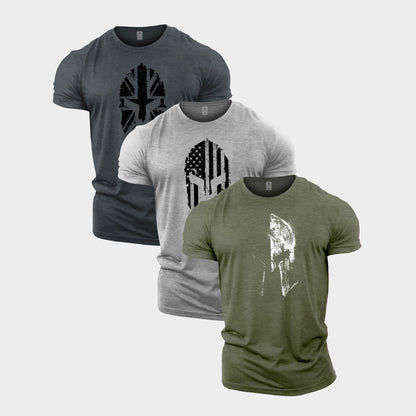 alt
Spartan UK, USA, vasket trenings-T-skjorte 3-pakning - Gymfit