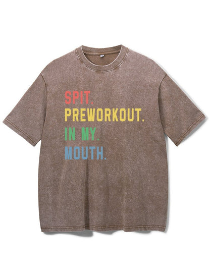 Spytt preworkout i munnen min vasket gym-T-skjorte - Gymfit
