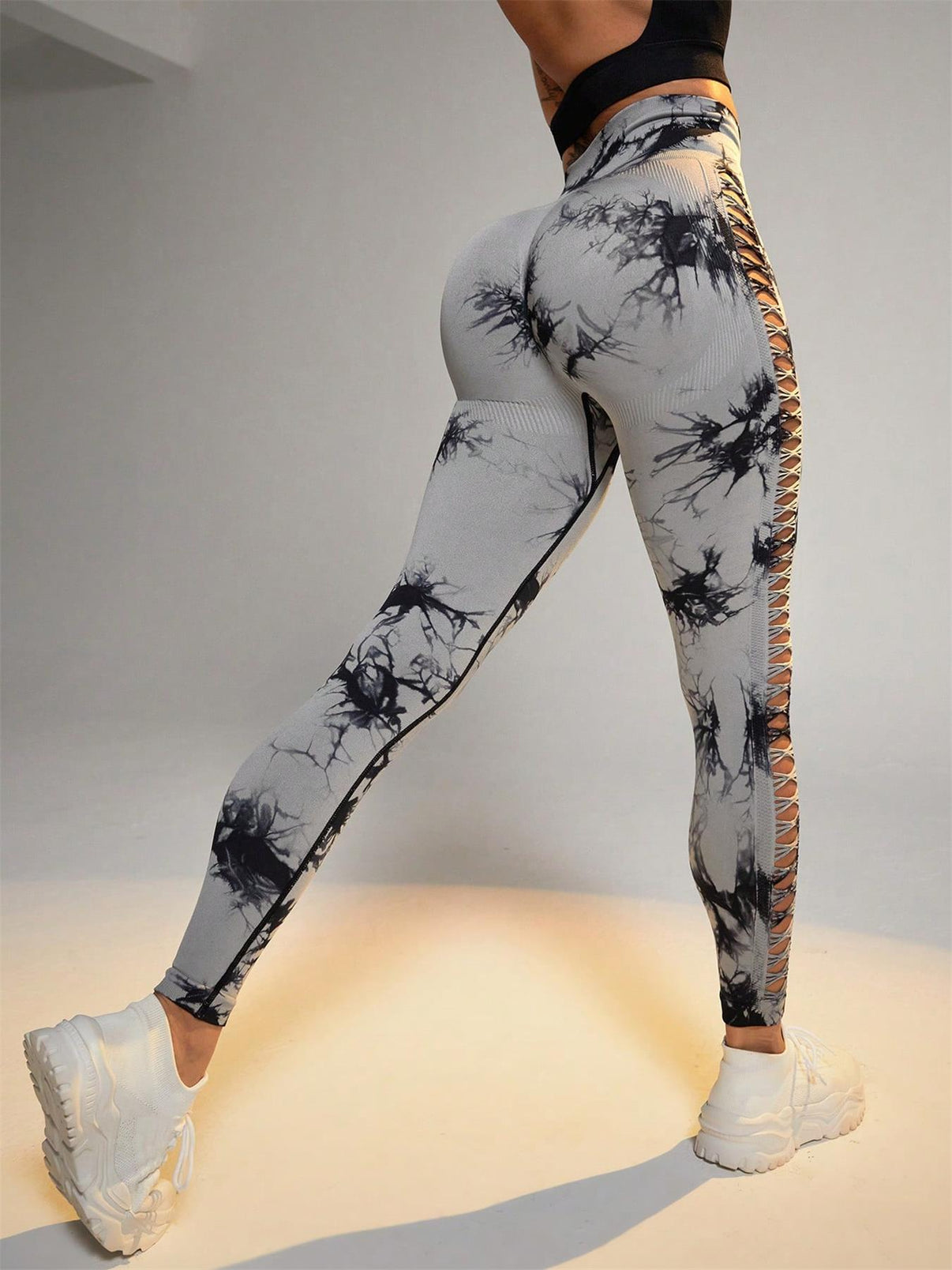 Tie-dye rå sømløse leggings - Gymfit