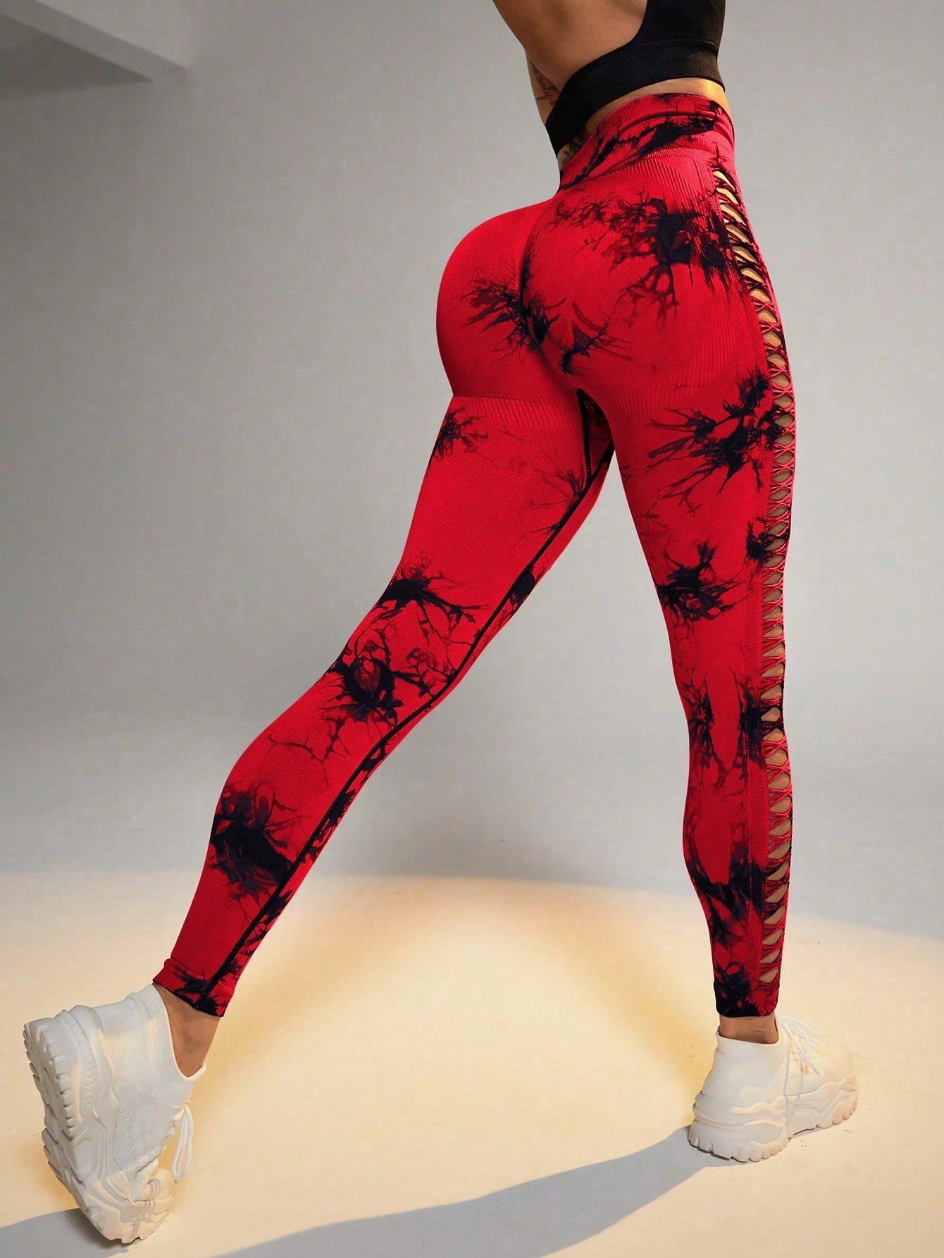 Batikkfargede Raw sømløse leggings - Gymfit