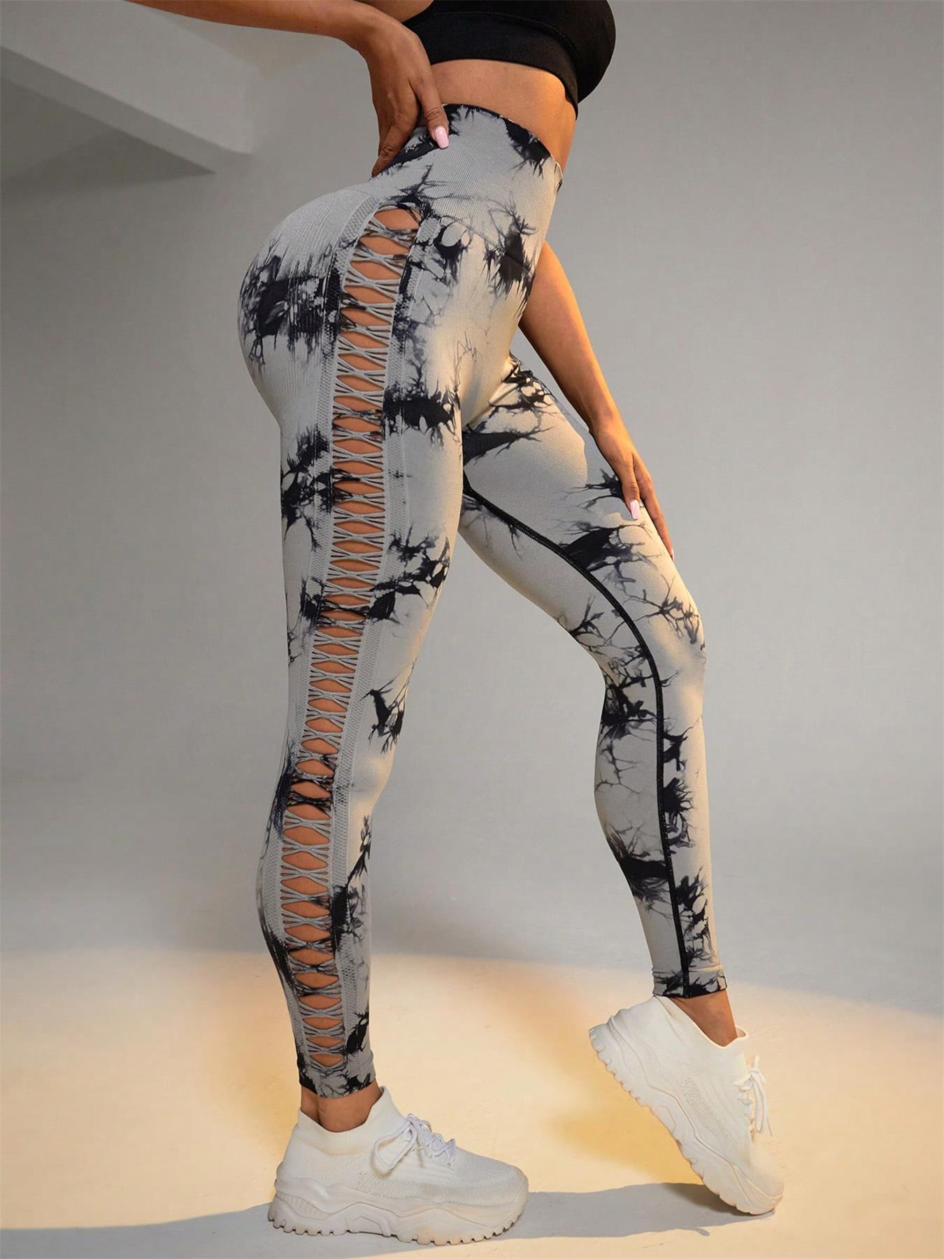 Batikkfargede Raw Seamless leggings - Gymfit