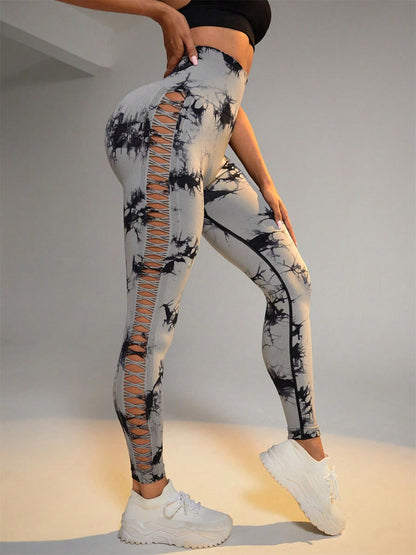 Batikkfargede Raw Seamless leggings - Gymfit