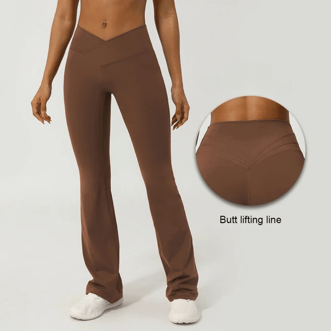 V - leggings med kryss foran og sleng - Gymfit