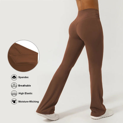 V - Leggings med krysset front og sleng - Gymfit