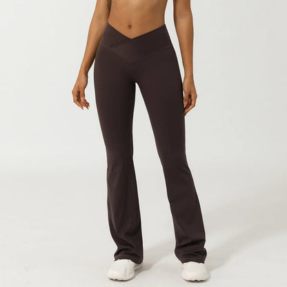 V - Flared leggings med kryss foran - Gymfit
