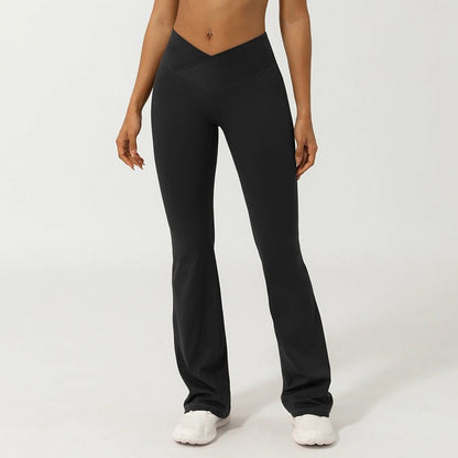 V - leggings med kryss foran og sleng - Gymfit