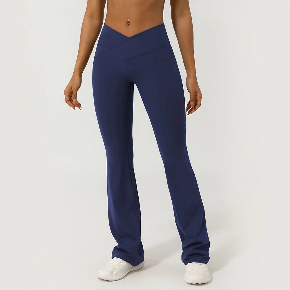 V - Leggings med kryss foran og utsvingt ben - Gymfit