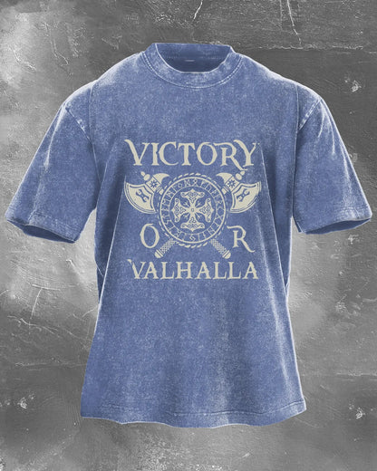 VICTORY OR VALHALLA WASHED T - SHIRT - Gymfit
