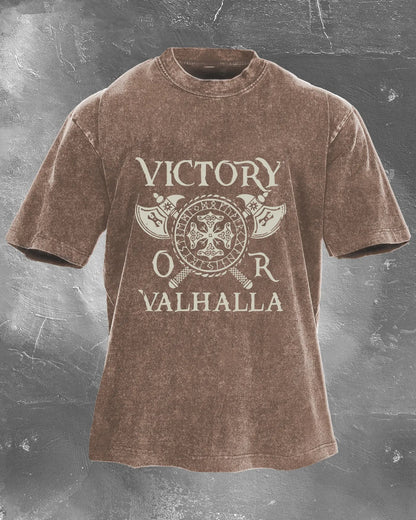VICTORY OR VALHALLA WASHED T - SHIRT - Gymfit