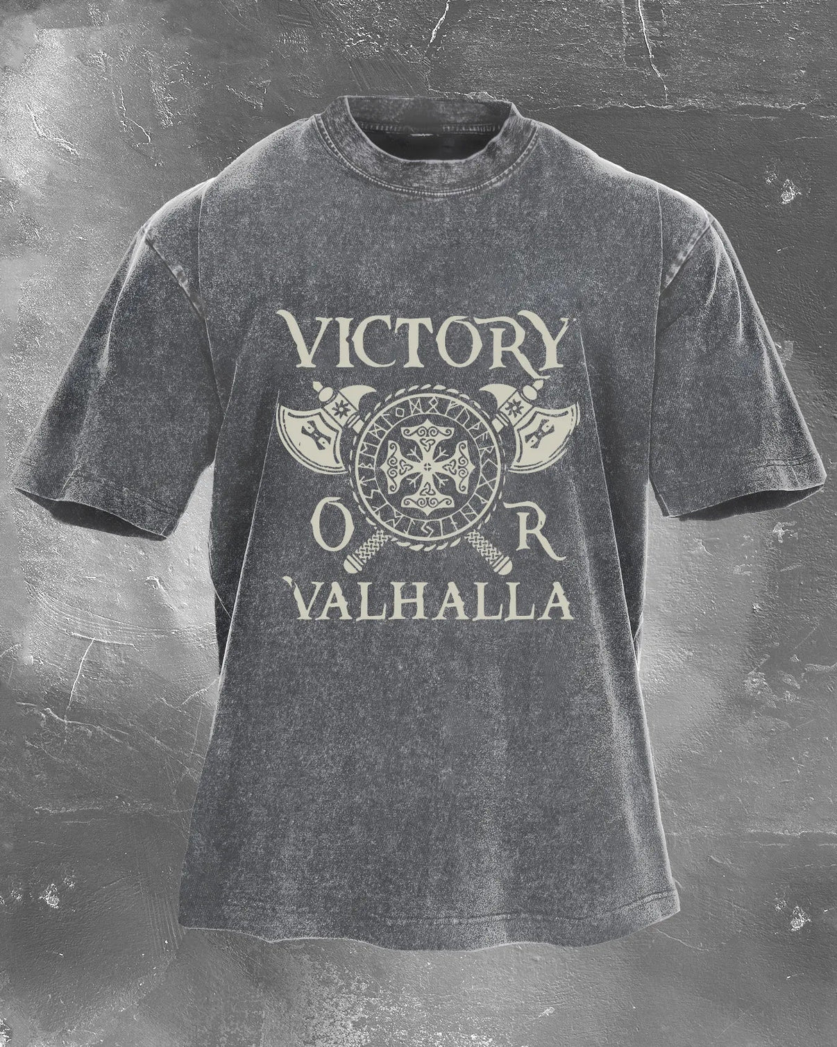VICTORY OR VALHALLA WASHED T - SHIRT - Gymfit