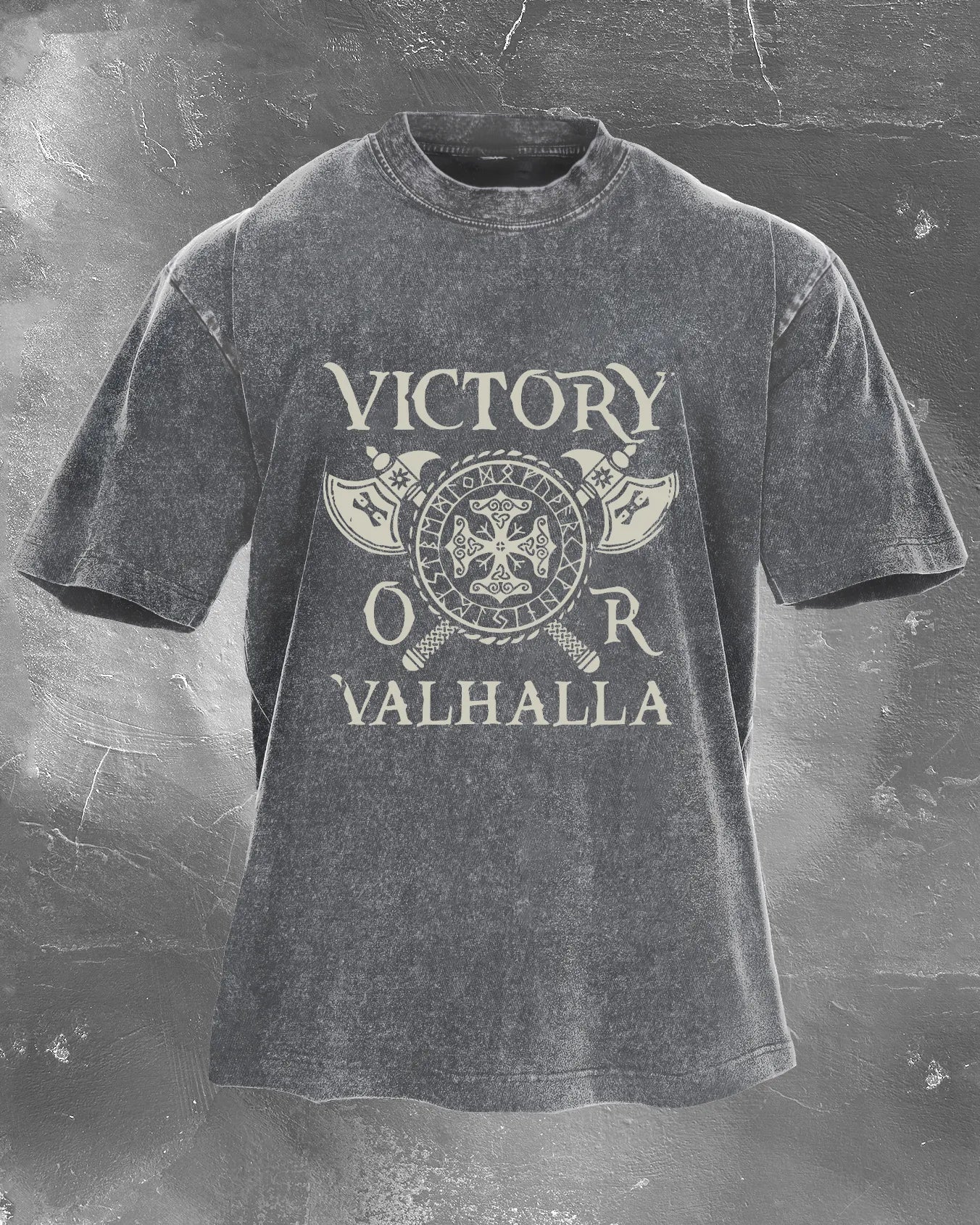 VICTORY OR VALHALLA WASHED T - SHIRT - Gymfit