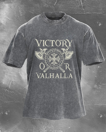 VICTORY OR VALHALLA WASHED T - SHIRT - Gymfit
