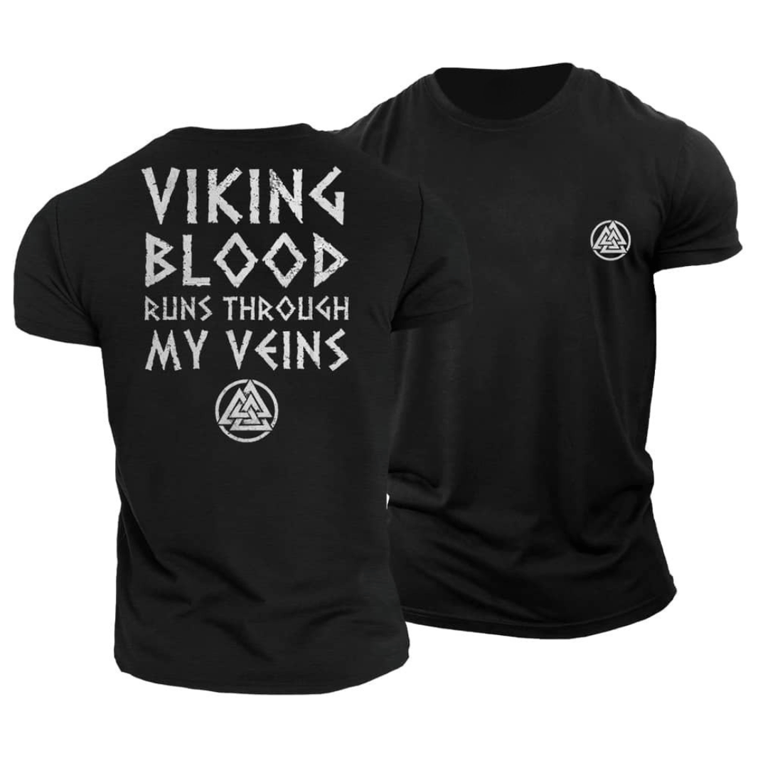 Vikingblodet flyter i årene mine T-skjorte - Gymfit