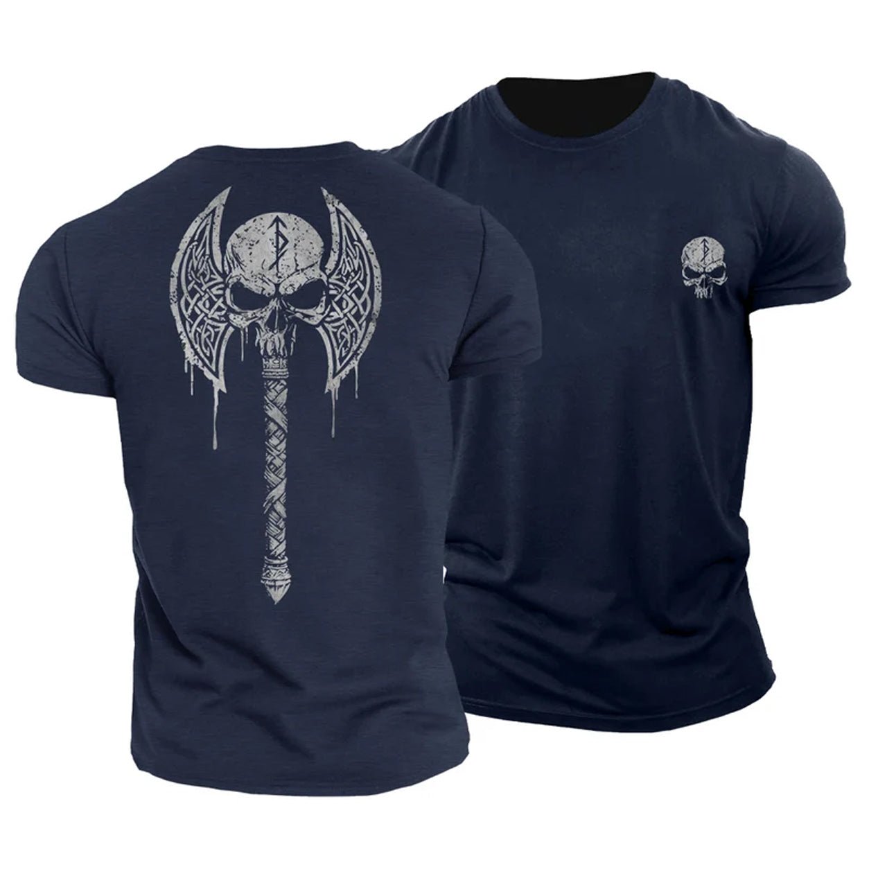 Viking hodeskalle- og økse-T-skjorte - Gymfit